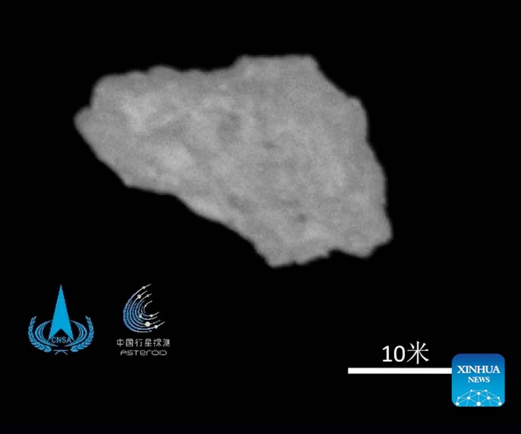 Imagem do asteróide 2016HO3 captada pela sonda Tianwen-2 a uma distância de cerca de 20 quilômetros, em 2 de julho de 2026