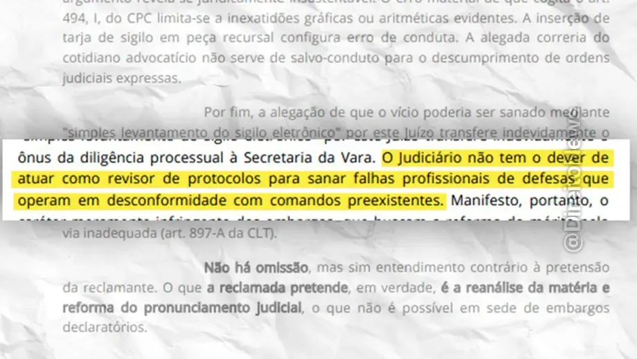 advogado atribui erro rutina intensa mas juiz rebate judiciario nao revisor