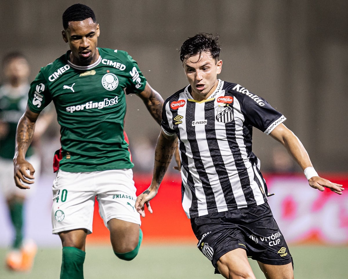 Onde assistir o jogo Palmeiras x Santos pela Copa do Brasil. Imagem: Raul Baretta/Santos FC