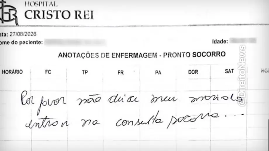 socorro nao deixa entrar mulher denuncia marido bilhete prontuario medico pr